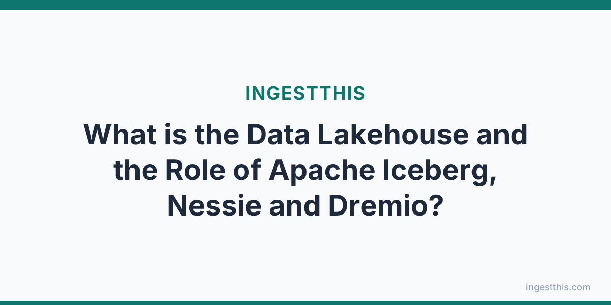 What is the Data Lakehouse and the Role of Apache Iceberg, Nessie and Dremio?