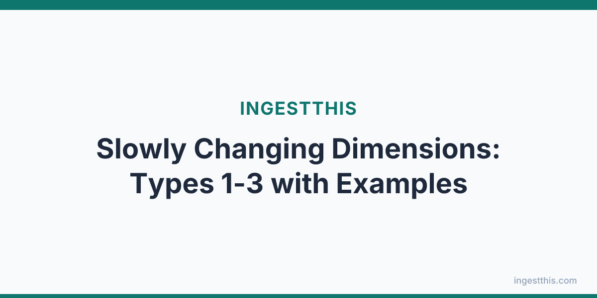 Slowly Changing Dimensions: Types 1-3 with Examples