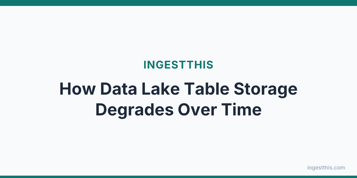 How Data Lake Table Storage Degrades Over Time