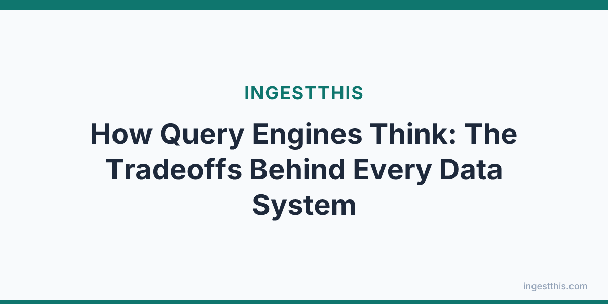 How Query Engines Think: The Tradeoffs Behind Every Data System