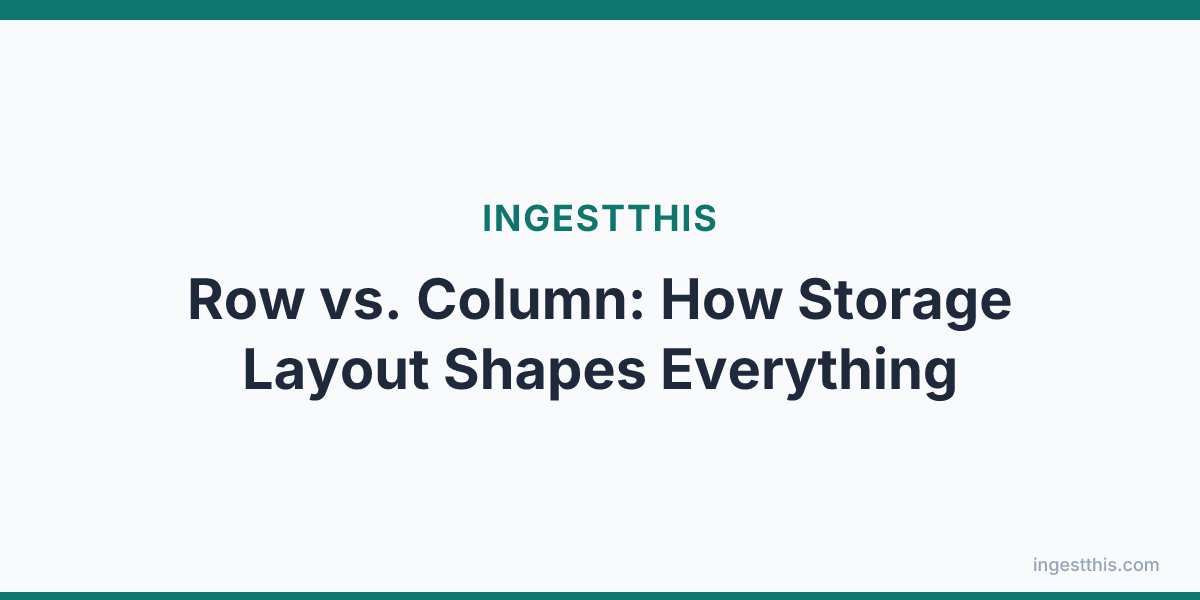 Row vs. Column: How Storage Layout Shapes Everything