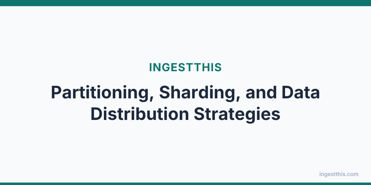 Partitioning, Sharding, and Data Distribution Strategies