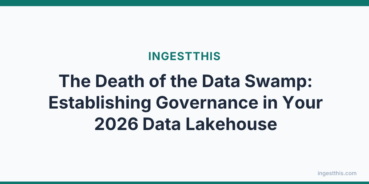 The Death of the Data Swamp: Establishing Governance in Your 2026 Data Lakehouse