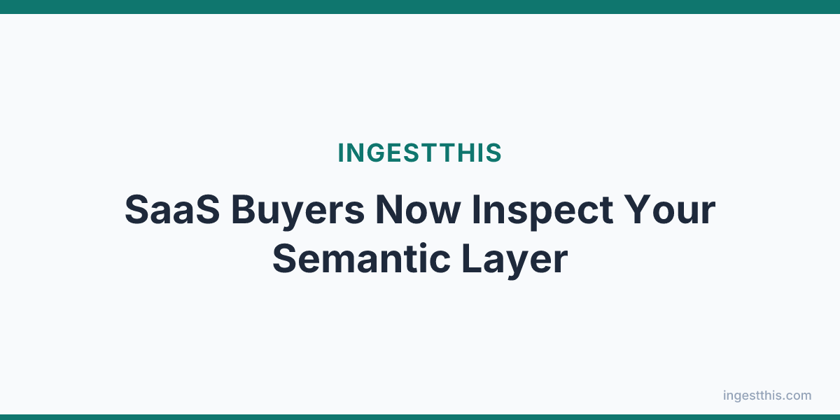 SaaS Buyers Now Inspect Your Semantic Layer