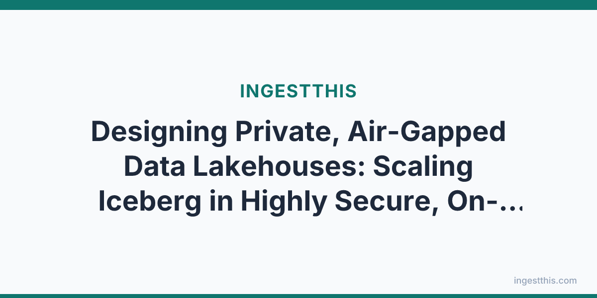 Designing Private, Air-Gapped Data Lakehouses: Scaling Iceberg in Highly Secure, On-Premises Clouds