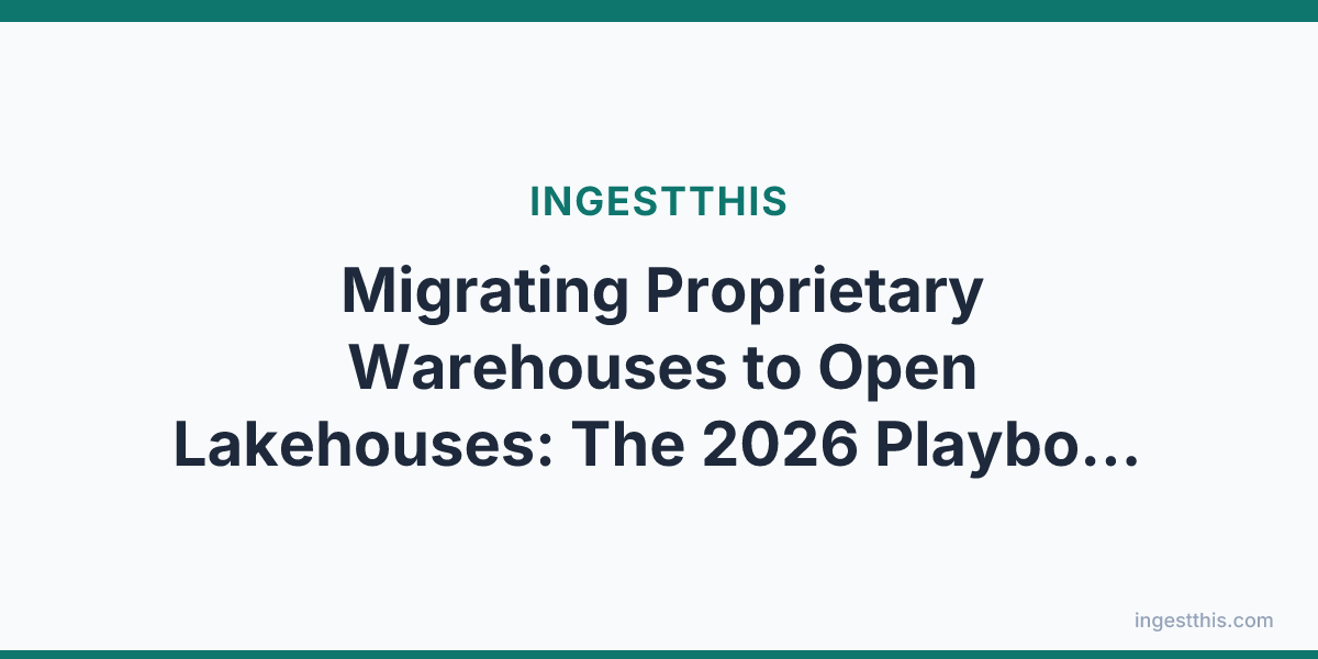 Migrating Proprietary Warehouses to Open Lakehouses: The 2026 Playbook for Zero-Copy Metadata Translation