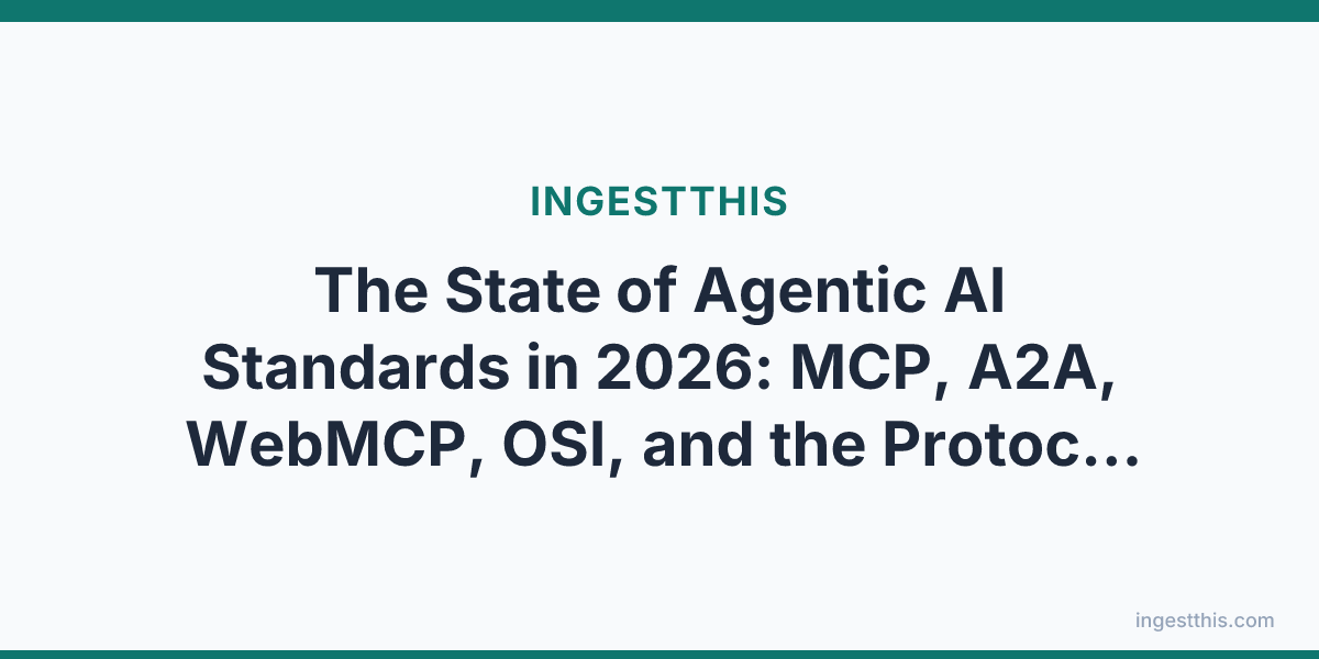 The State of Agentic AI Standards in 2026: MCP, A2A, WebMCP, OSI, and the Protocol Stack Taking Shape