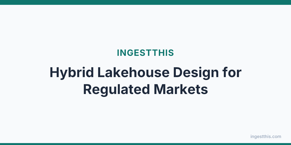 Hybrid Lakehouse Design for Regulated Markets