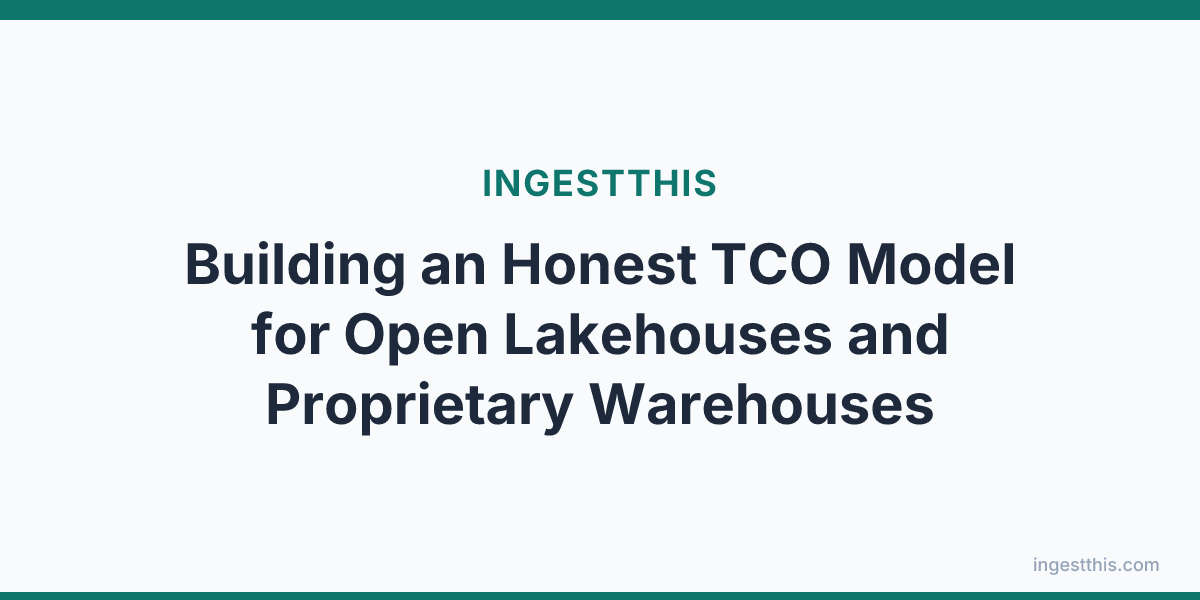 Building an Honest TCO Model for Open Lakehouses and Proprietary Warehouses