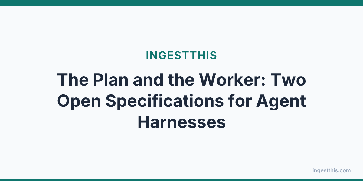 The Plan and the Worker: Two Open Specifications for Agent Harnesses