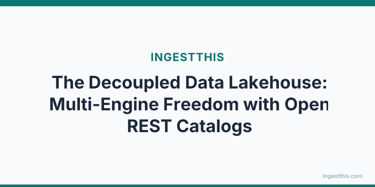 The Decoupled Data Lakehouse: Multi-Engine Freedom with Open REST Catalogs