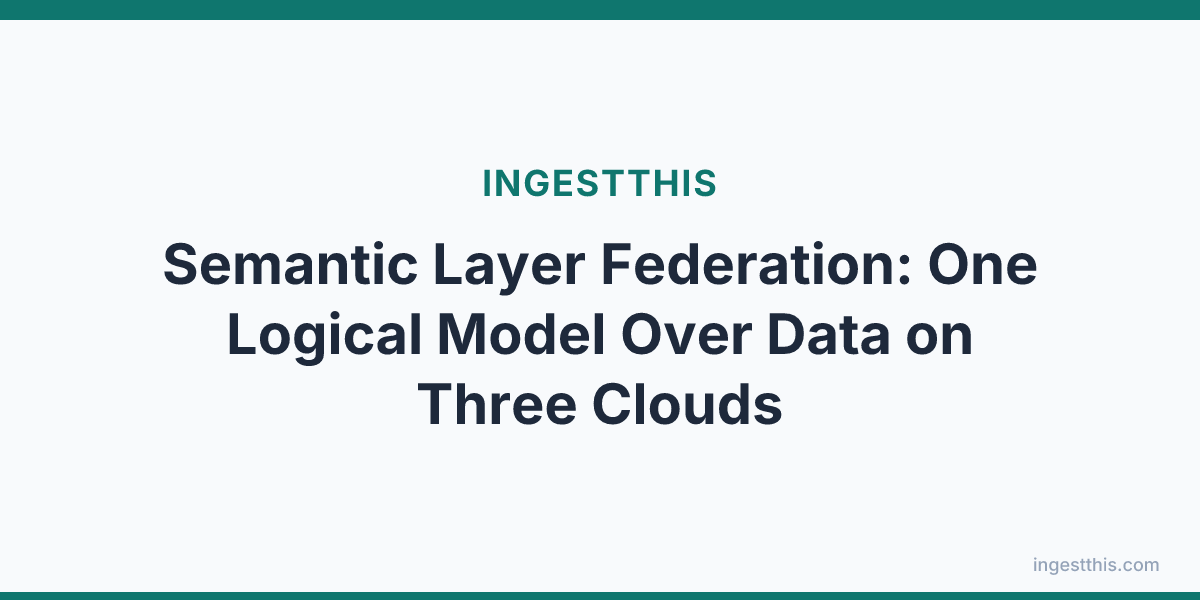 Semantic Layer Federation: One Logical Model Over Data on Three Clouds