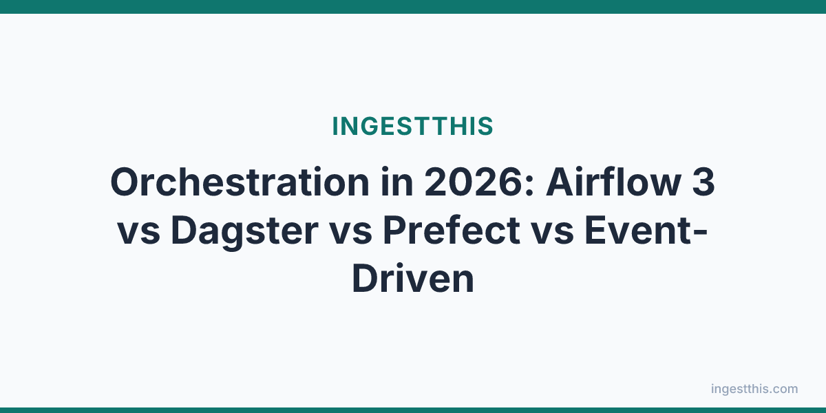 Orchestration in 2026: Airflow 3 vs Dagster vs Prefect vs Event-Driven