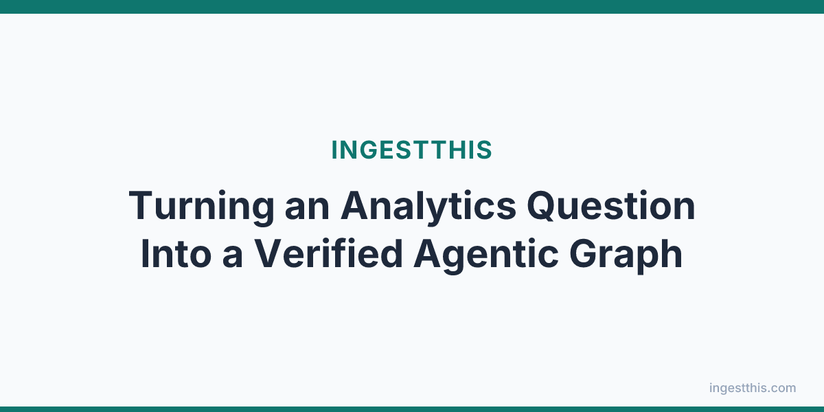 Turning an Analytics Question Into a Verified Agentic Graph